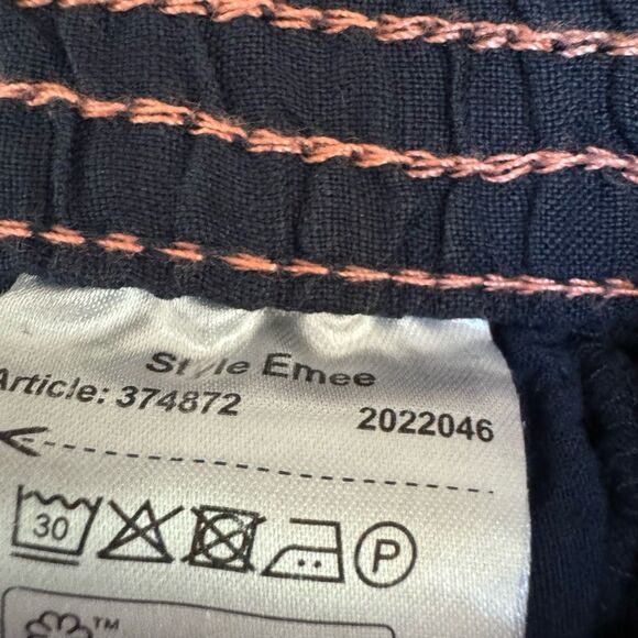 One of a kind Emee style 100% linen navy blue capri pants elastic waist sz XL - Picture 5 of 9